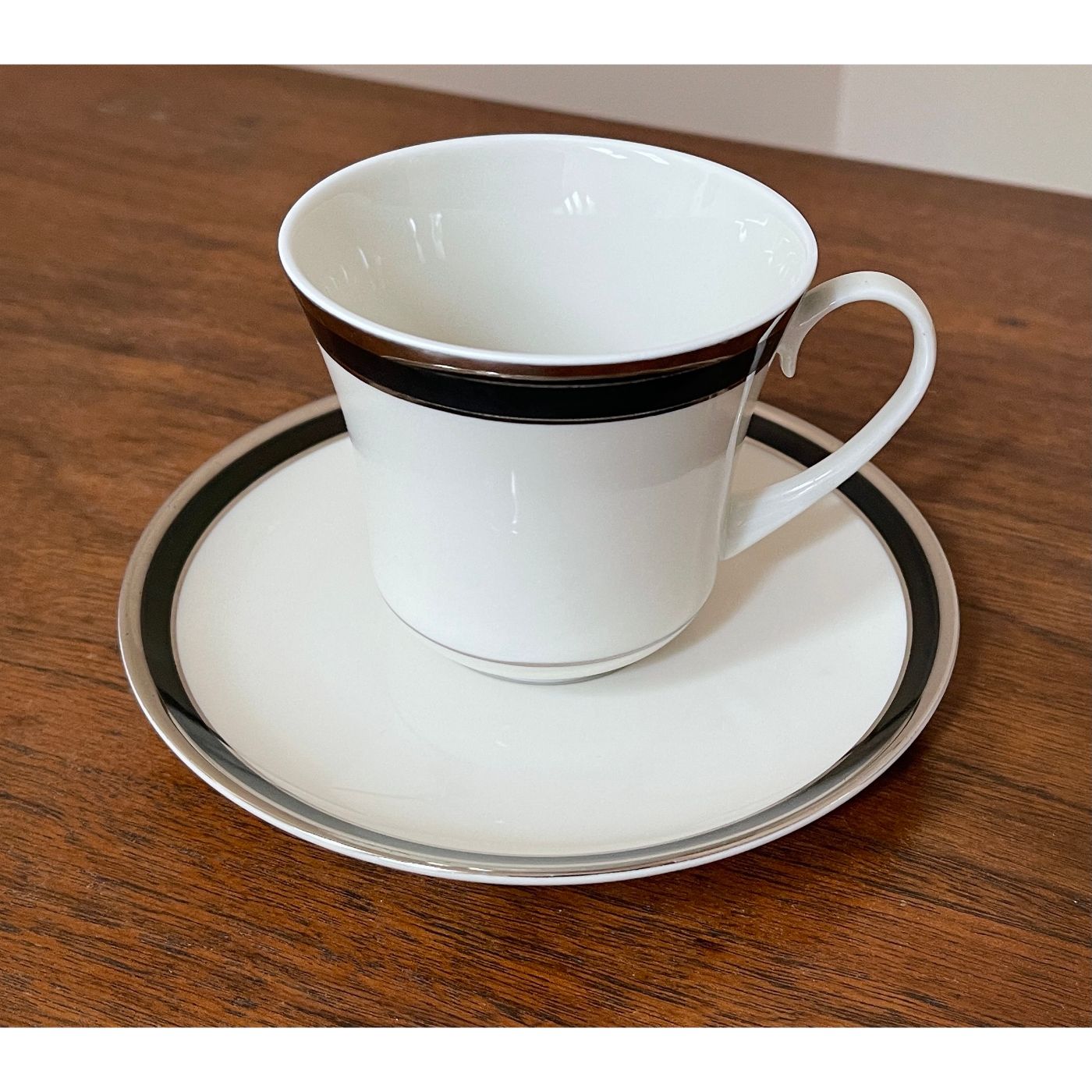Flat Cup & Saucer Set; Onyx Pattern by Belcrest - reJUNKshop