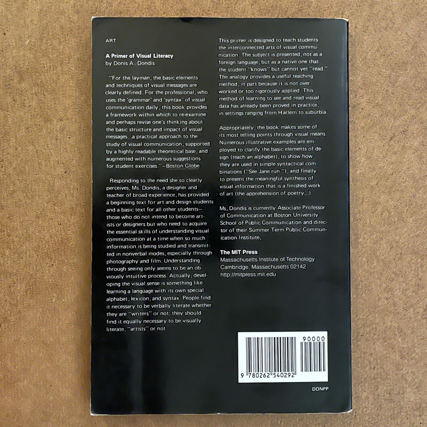 'A Primer of Visual Literacy' Donis A. Dondis, 1974 - reJUNKshop