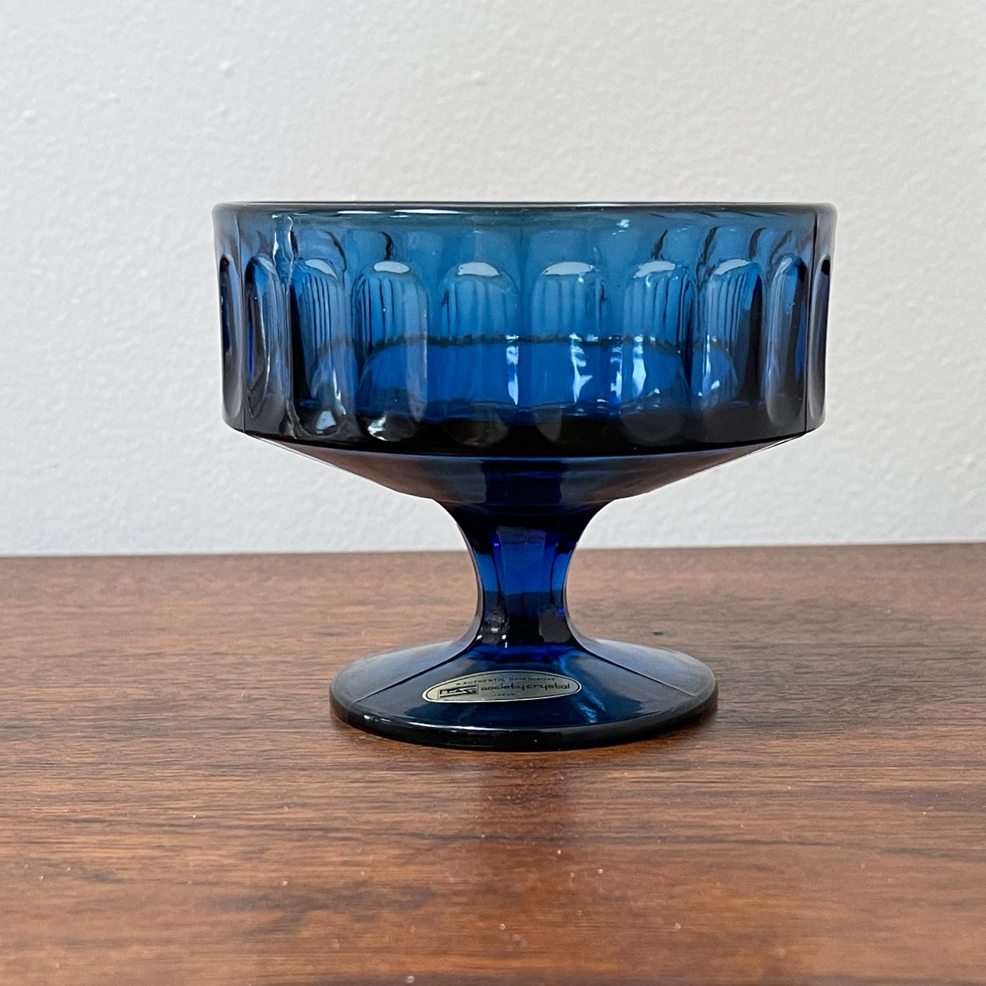 Cobalt Crystal Sherbet/Dessert Dish; Society Crystal - reJUNKshop