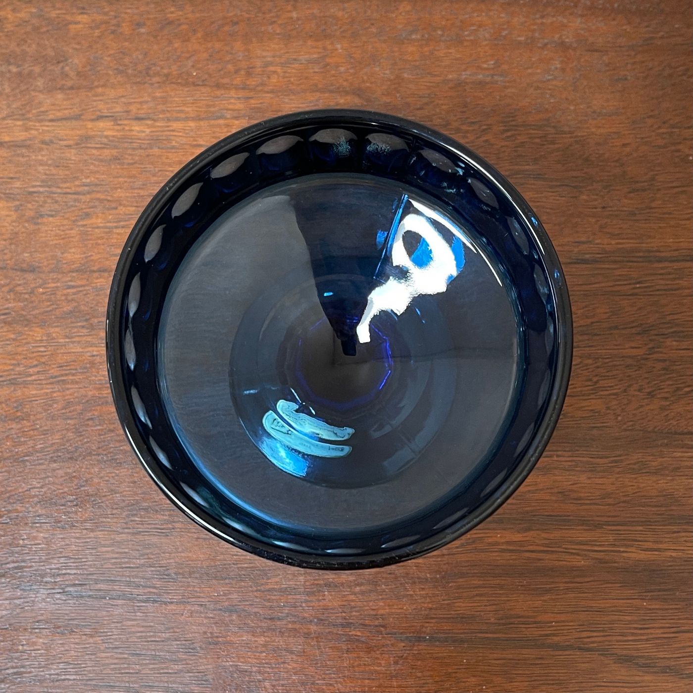 Cobalt Crystal Sherbet/Dessert Dish; Society Crystal - reJUNKshop