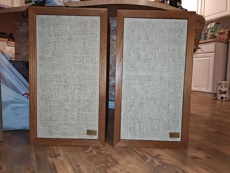Set Of Acoustic Research AR-3a HiFi Stereo Speakers; Walnut - reJUNKshop