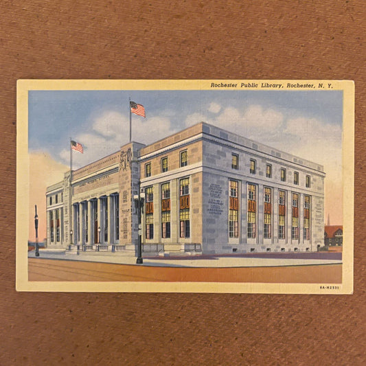 ‘Rochester Public Library' Post Card; Curteich Co. - reJUNKshop