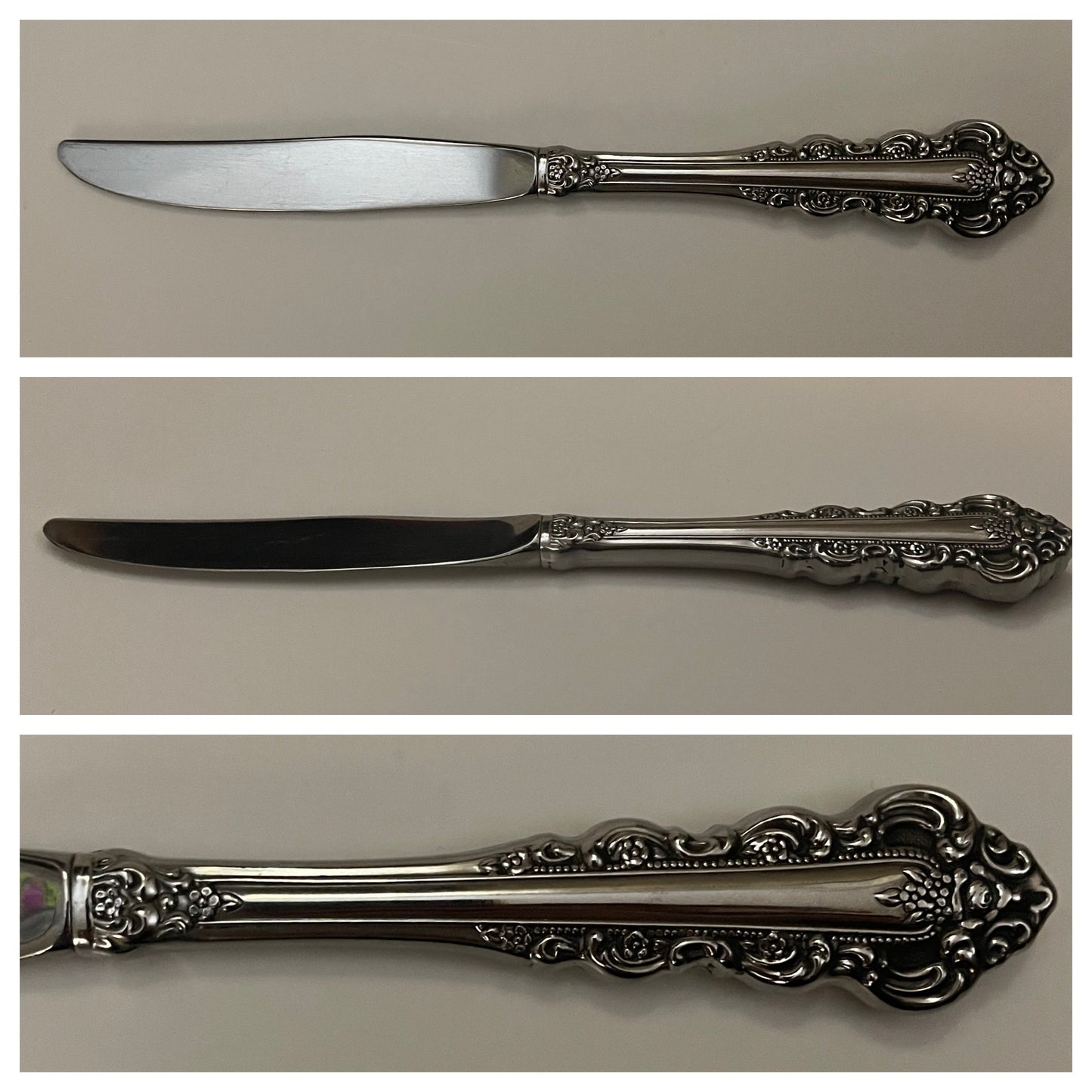 Modern Hollow Kitchen-Knife; Southern Baroque Pattern by Oneida